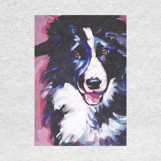 Border Collie Bright colorful pop dog art by bentnotbroken11